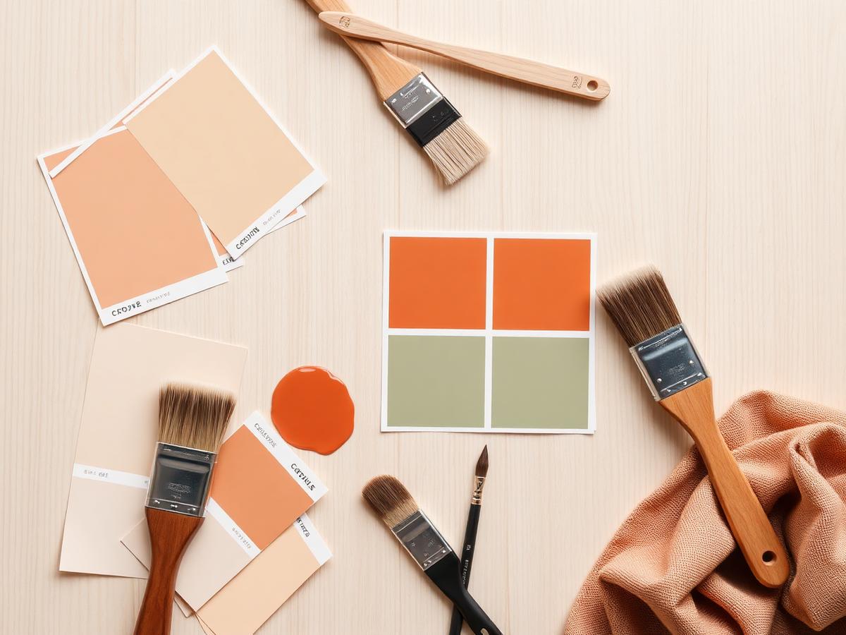 Paint swatches and brushes